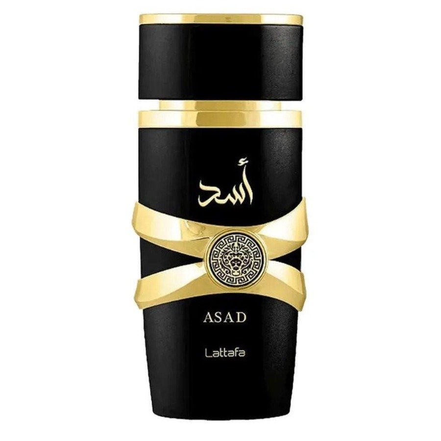 Frasco do perfume Asad sobre fundo branco